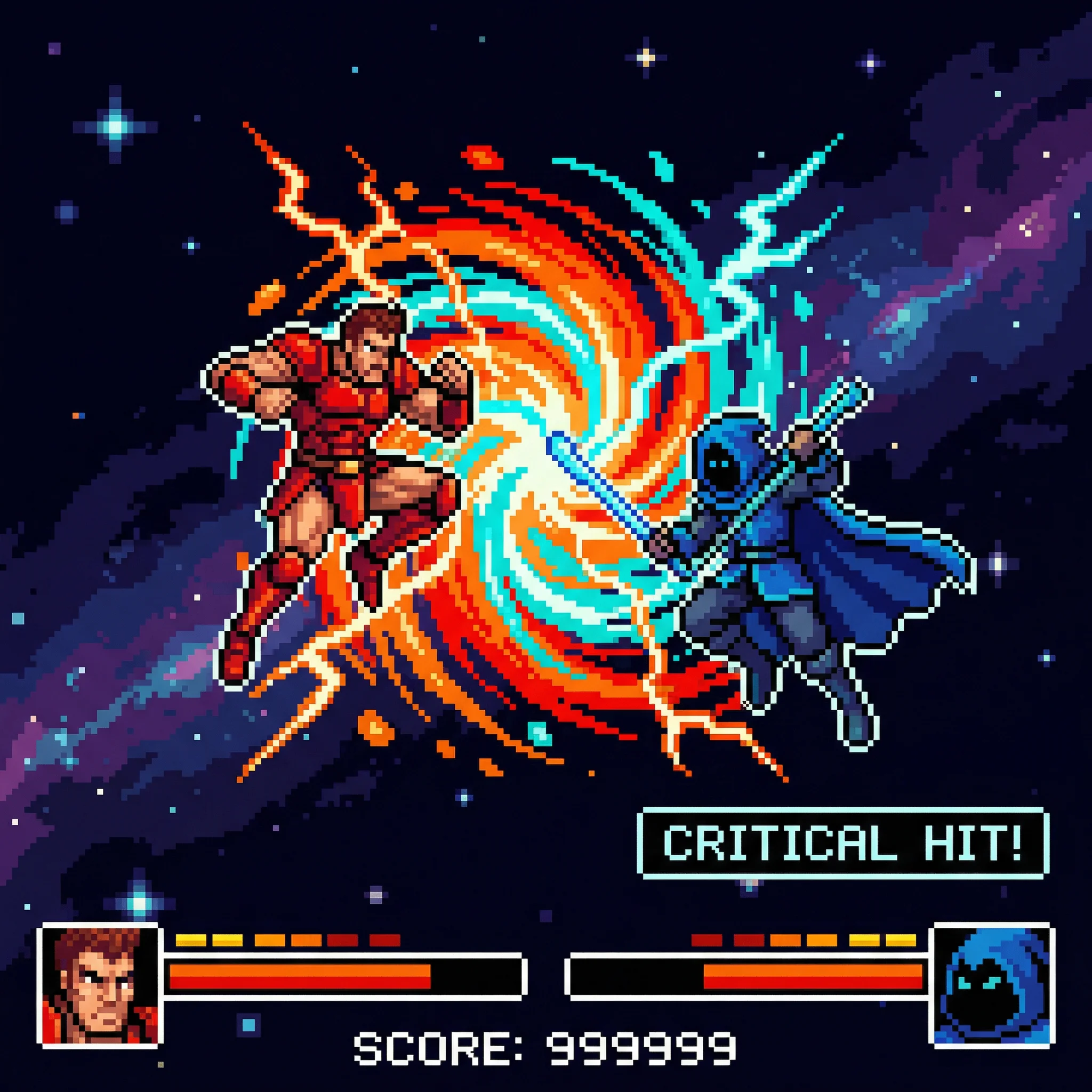 像素艺术作品：格斗家空中对决 - ag捕鱼 社区创作